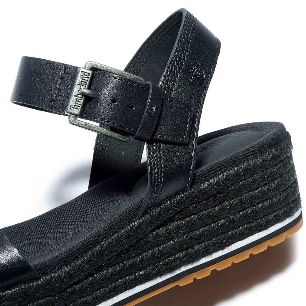 Sandale Timberland Dama Negrii - Santorini Sun Ankle Strap - Romania - LHZCDI061